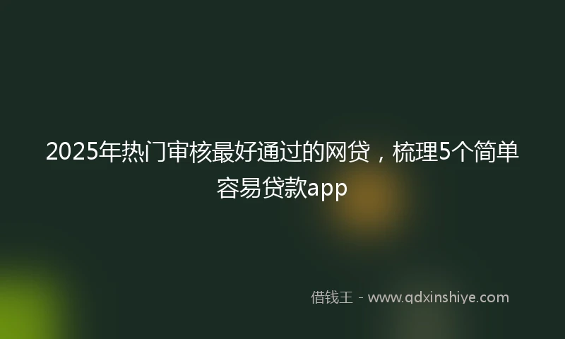 2025年热门审核最好通过的网贷，梳理5个简单容易贷款app