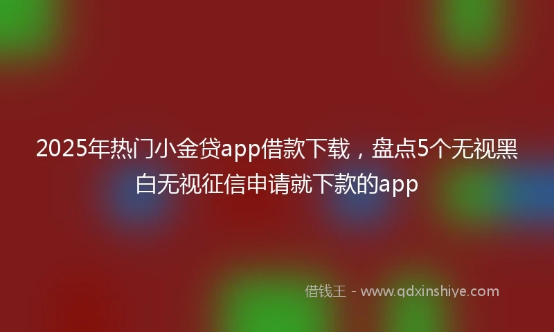 2025年热门小金贷app借款下载，盘点5个无视黑白无视征信申请就下款的app