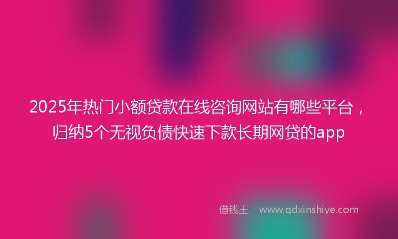 2025年热门小额贷款在线咨询网站有哪些平台，归纳5个无视负债快速下款长期网贷的app