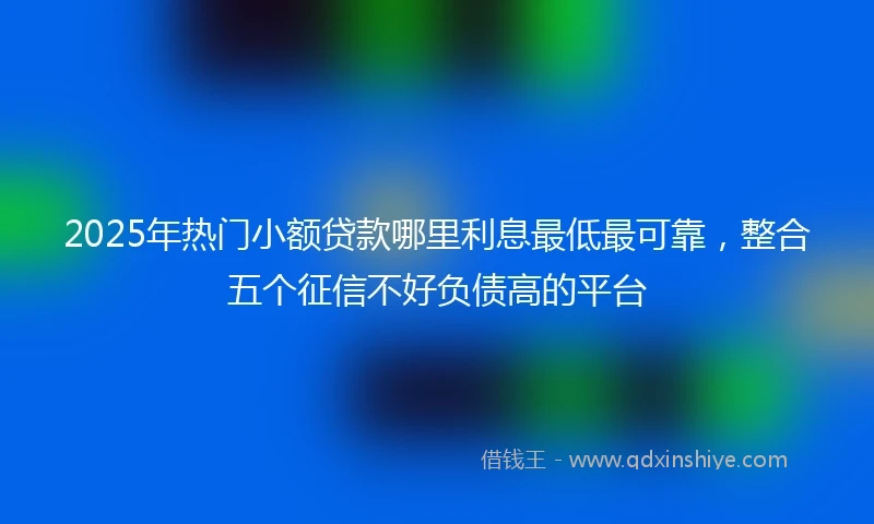 2025年热门小额贷款哪里利息最低最可靠，整合五个征信不好负债高的平台