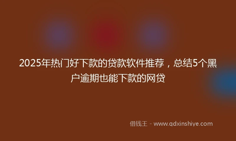 2025年热门好下款的贷款软件推荐，总结5个黑户逾期也能下款的网贷