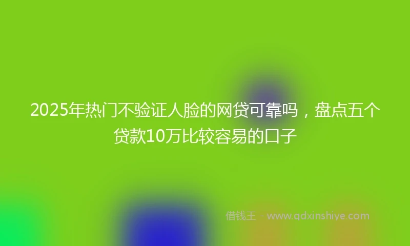 2025年热门不验证人脸的网贷可靠吗，盘点五个贷款10万比较容易的口子