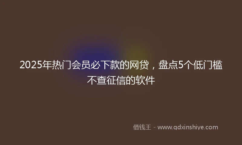 2025年热门会员必下款的网贷，盘点5个低门槛不查征信的软件