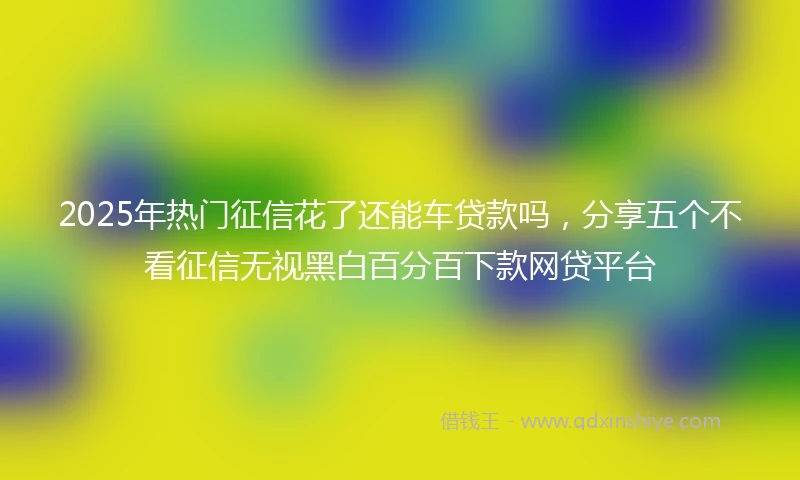 2025年热门征信花了还能车贷款吗，分享五个不看征信无视黑白百分百下款网贷平台
