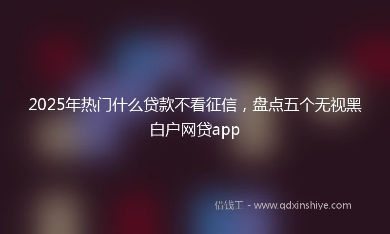2025年热门什么贷款不看征信，盘点五个无视黑白户网贷app