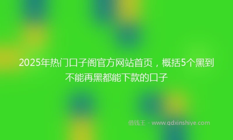 2025年热门口子阁官方网站首页，概括5个黑到不能再黑都能下款的口子