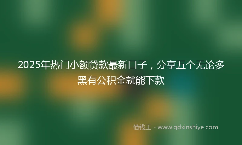 2025年热门小额贷款最新口子，分享五个无论多黑有公积金就能下款