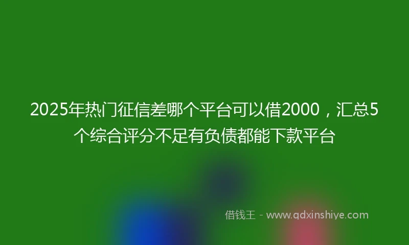 2025年热门征信差哪个平台可以借2000，汇总5个综合评分不足有负债都能下款平台