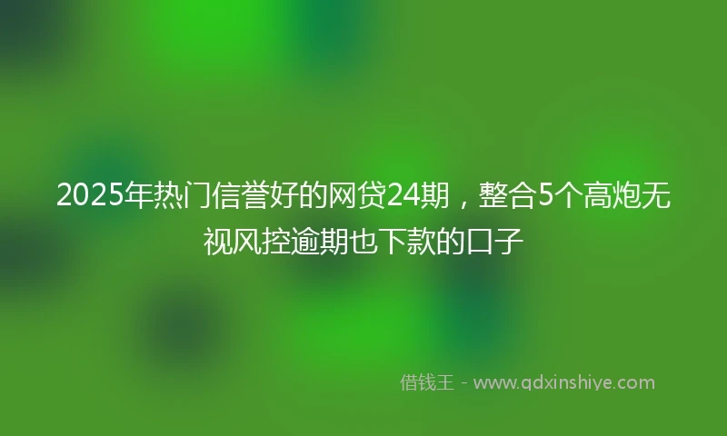 2025年热门信誉好的网贷24期，整合5个高炮无视风控逾期也下款的口子
