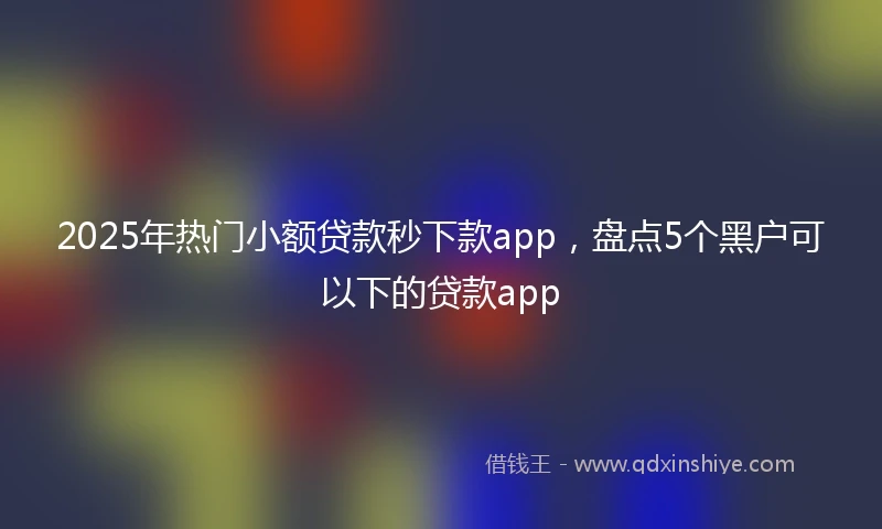 2025年热门小额贷款秒下款app，盘点5个黑户可以下的贷款app