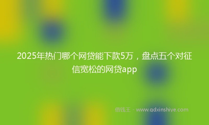 2025年热门哪个网贷能下款5万，盘点五个对征信宽松的网贷app