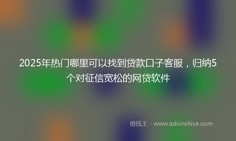 2025年热门哪里可以找到贷款口子客服,归纳5个对征信宽松的网贷软件