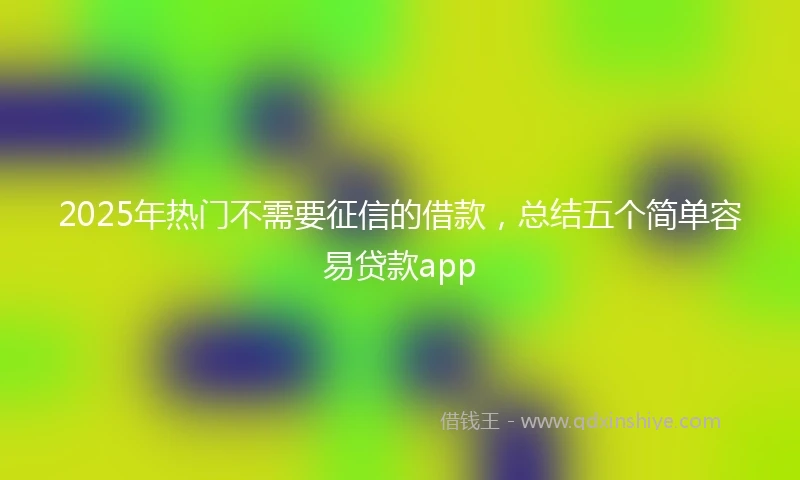 2025年热门不需要征信的借款，总结五个简单容易贷款app
