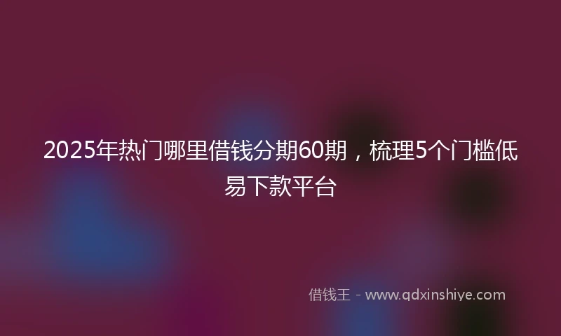 2025年热门哪里借钱分期60期，梳理5个门槛低易下款平台