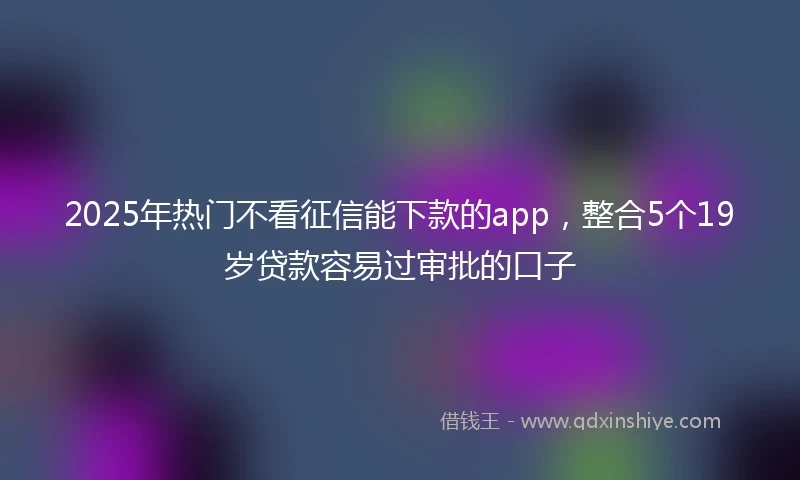 2025年热门不看征信能下款的app，整合5个19岁贷款容易过审批的口子