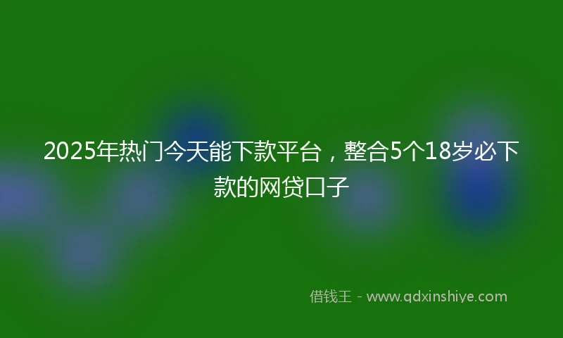 2025年热门今天能下款平台，整合5个18岁必下款的网贷口子