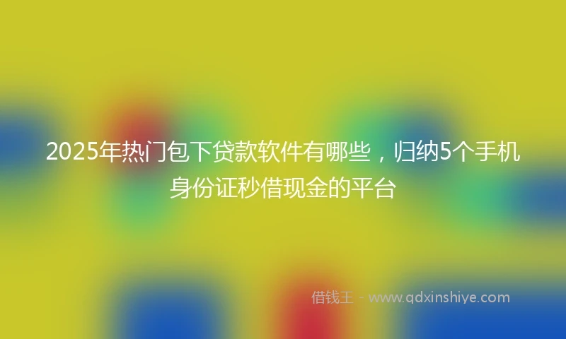 2025年热门包下贷款软件有哪些，归纳5个手机身份证秒借现金的平台