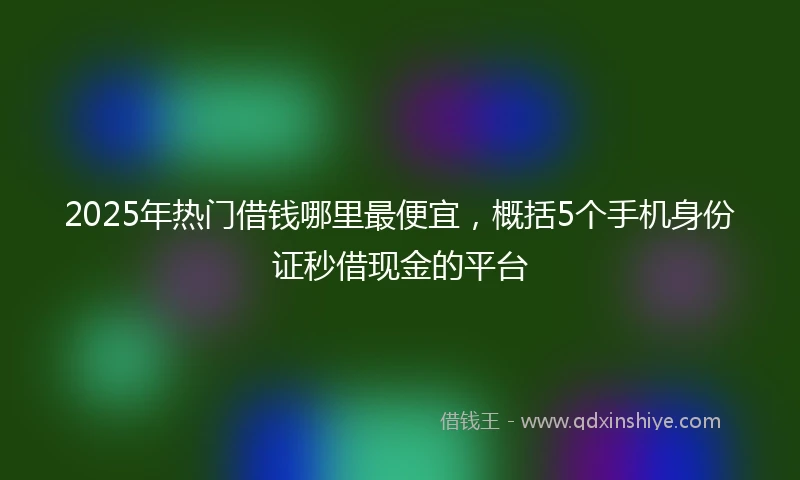 2025年热门借钱哪里最便宜，概括5个手机身份证秒借现金的平台