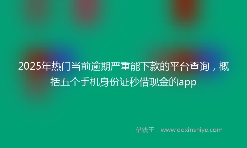 2025年热门当前逾期严重能下款的平台查询，概括五个手机身份证秒借现金的app