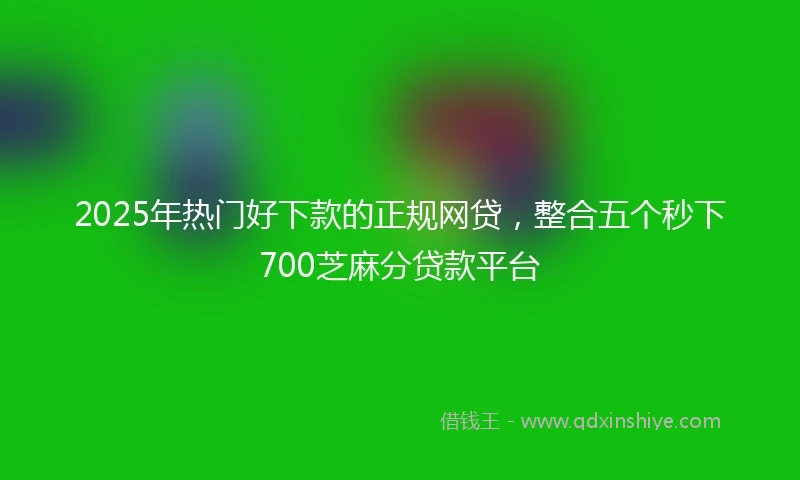 2025年热门好下款的正规网贷,整合五个秒下700芝麻分贷款平台