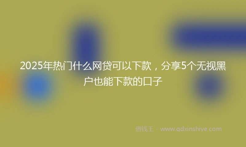 2025年热门什么网贷可以下款，分享5个无视黑户也能下款的口子