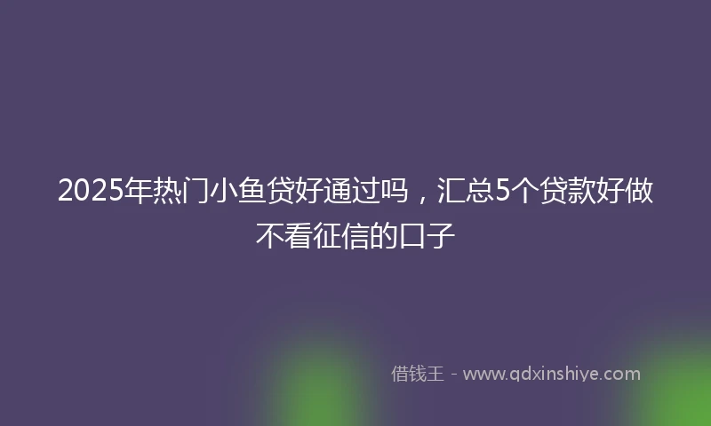 2025年热门小鱼贷好通过吗，汇总5个贷款好做不看征信的口子
