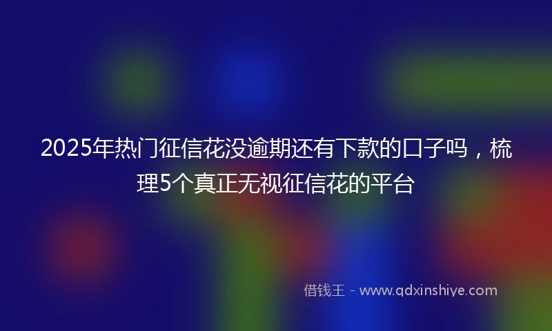 2025年热门征信花没逾期还有下款的口子吗，梳理5个真正无视征信花的平台