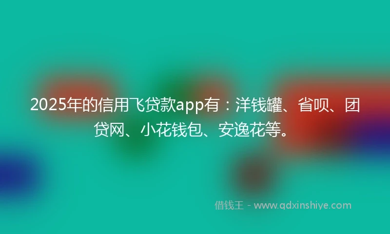 2025年的信用飞贷款app有：洋钱罐、省呗、团贷网、小花钱包、安逸花等。