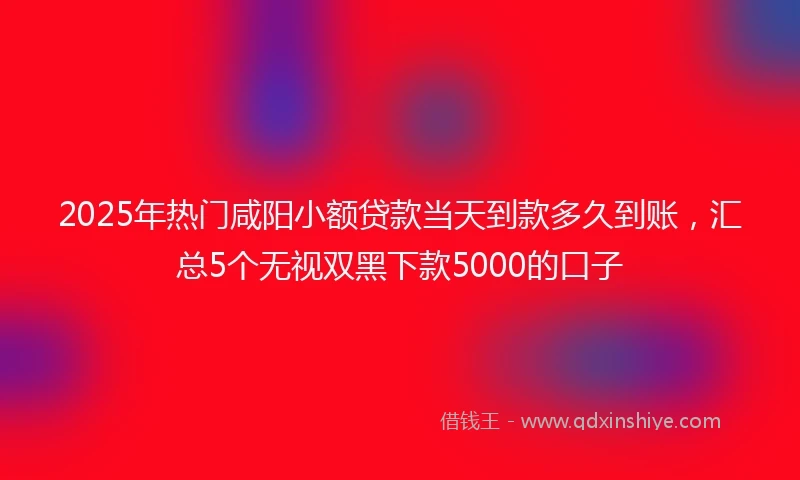 2025年热门咸阳小额贷款当天到款多久到账，汇总5个无视双黑下款5000的口子