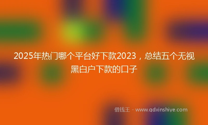 2025年热门哪个平台好下款2023，总结五个无视黑白户下款的口子