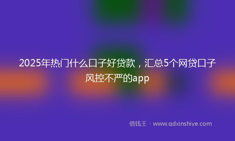 2025年热门什么口子好贷款，汇总5个网贷口子风控不严的app