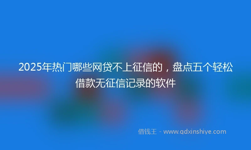 2025年热门哪些网贷不上征信的，盘点五个轻松借款无征信记录的软件