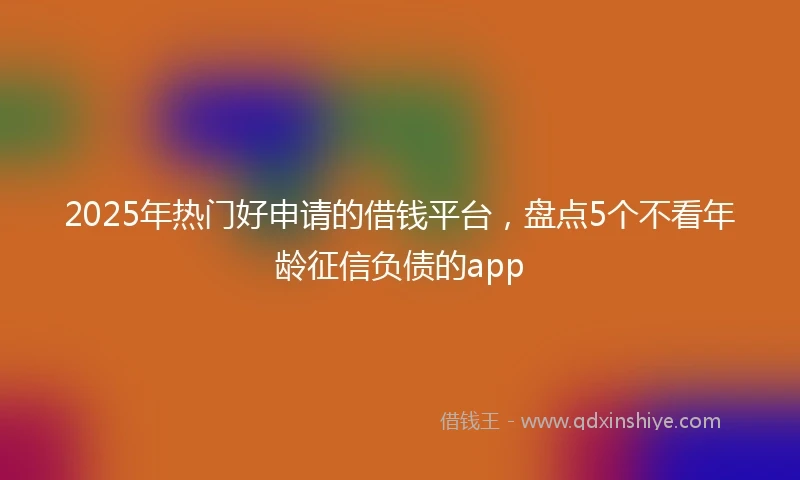 2025年热门好申请的借钱平台，盘点5个不看年龄征信负债的app