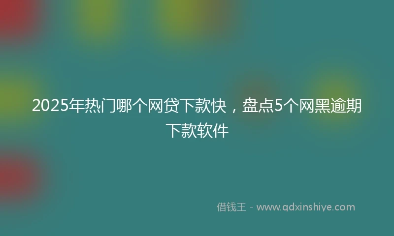 2025年热门哪个网贷下款快，盘点5个网黑逾期下款软件