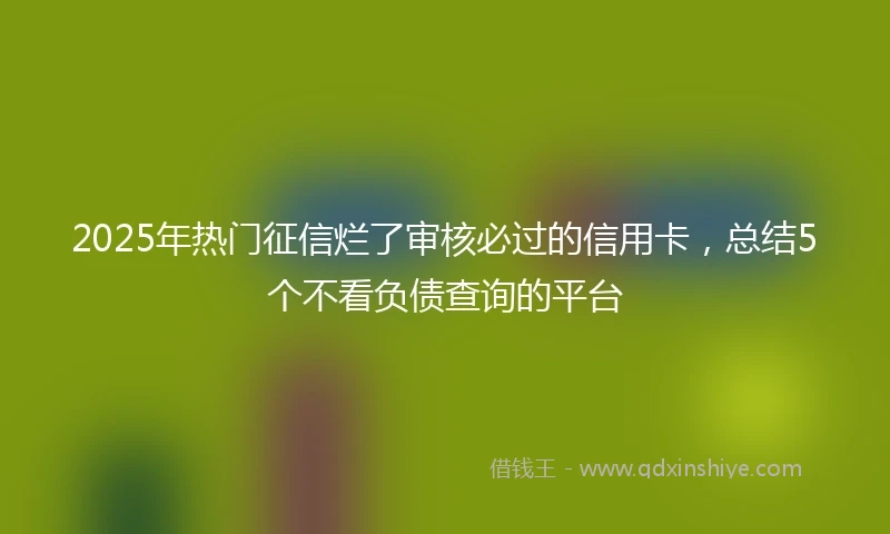 2025年热门征信烂了审核必过的信用卡，总结5个不看负债查询的平台