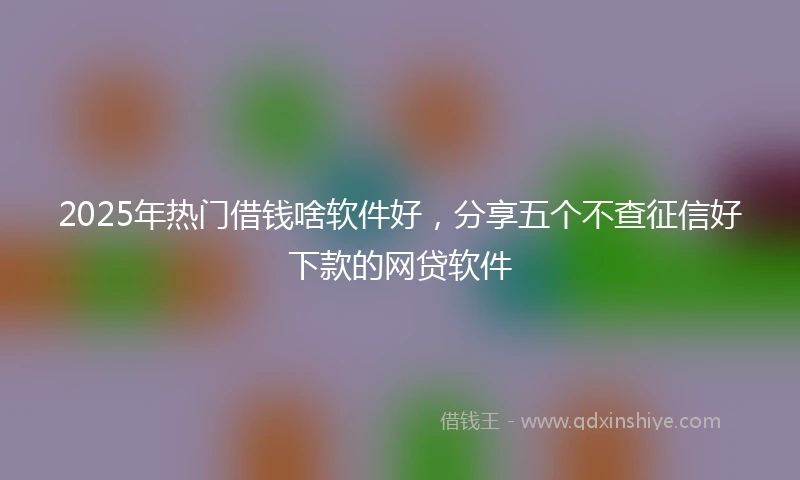 2025年热门借钱啥软件好，分享五个不查征信好下款的网贷软件