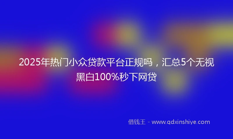 2025年热门小众贷款平台正规吗，汇总5个无视黑白100%秒下网贷