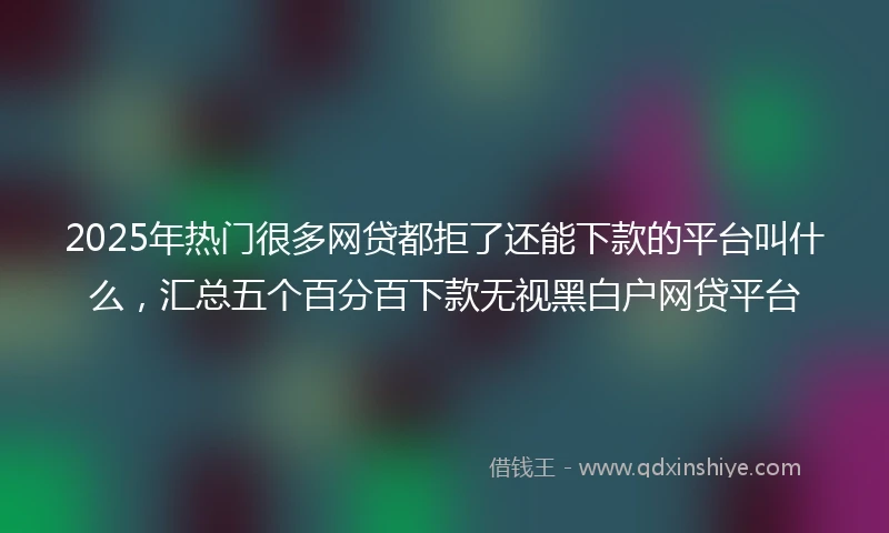 2025年热门很多网贷都拒了还能下款的平台叫什么，汇总五个百分百下款无视黑白户网贷平台