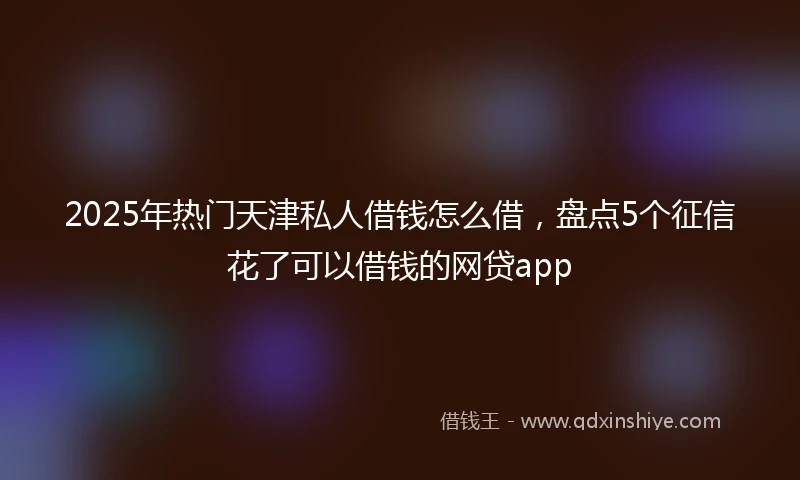 2025年热门天津私人借钱怎么借，盘点5个征信花了可以借钱的网贷app