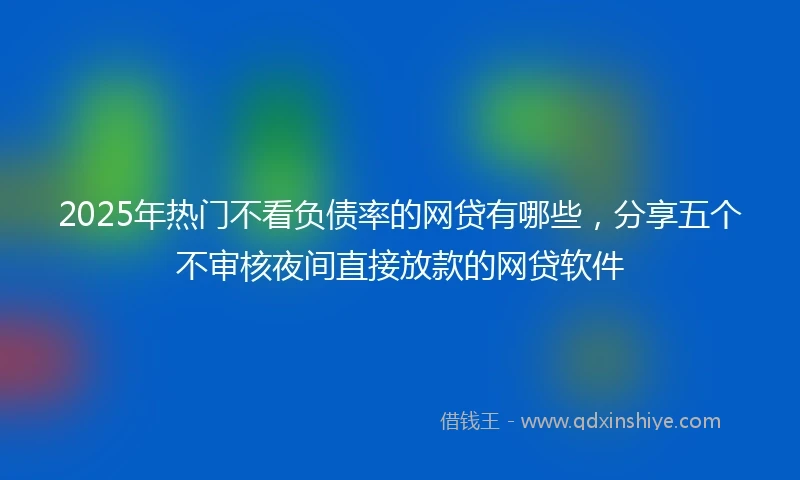 2025年热门不看负债率的网贷有哪些，分享五个不审核夜间直接放款的网贷软件