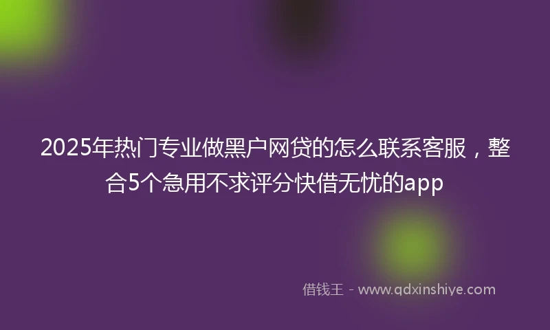2025年热门专业做黑户网贷的怎么联系客服，整合5个急用不求评分快借无忧的app