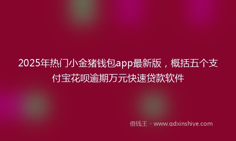 2025年热门小金猪钱包app最新版，概括五个支付宝花呗逾期万元快速贷款软件
