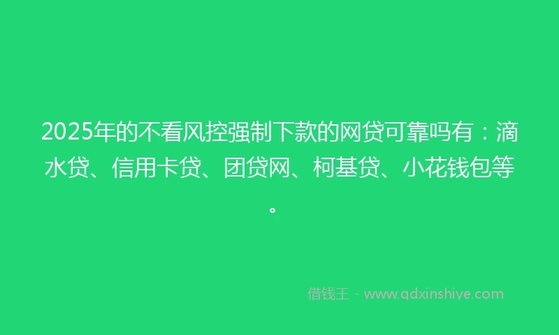 2025年的不看风控强制下款的网贷可靠吗有：滴水贷、信用卡贷、团贷网、柯基贷、小花钱包等。