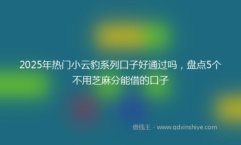 2025年热门小云豹系列口子好通过吗，盘点5个不用芝麻分能借的口子
