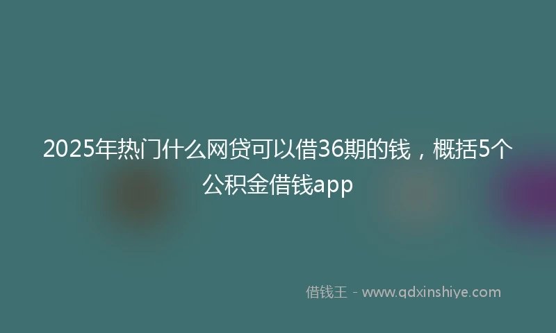 2025年热门什么网贷可以借36期的钱，概括5个公积金借钱app