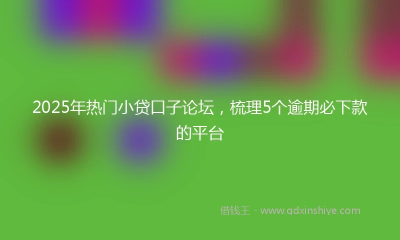 2025年热门小贷口子论坛，梳理5个逾期必下款的平台
