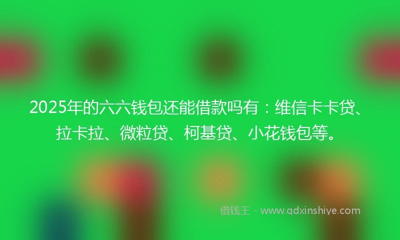 2025年的六六钱包还能借款吗有：维信卡卡贷、拉卡拉、微粒贷、柯基贷、小花钱包等。