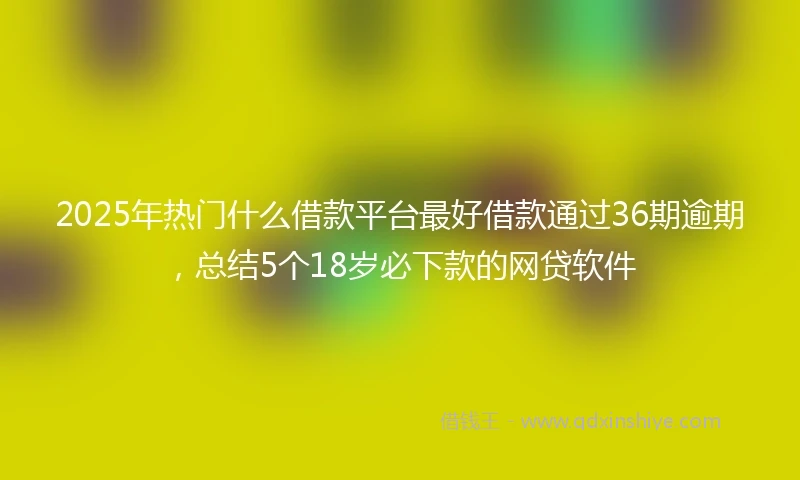 2025年热门什么借款平台最好借款通过36期逾期，总结5个18岁必下款的网贷软件