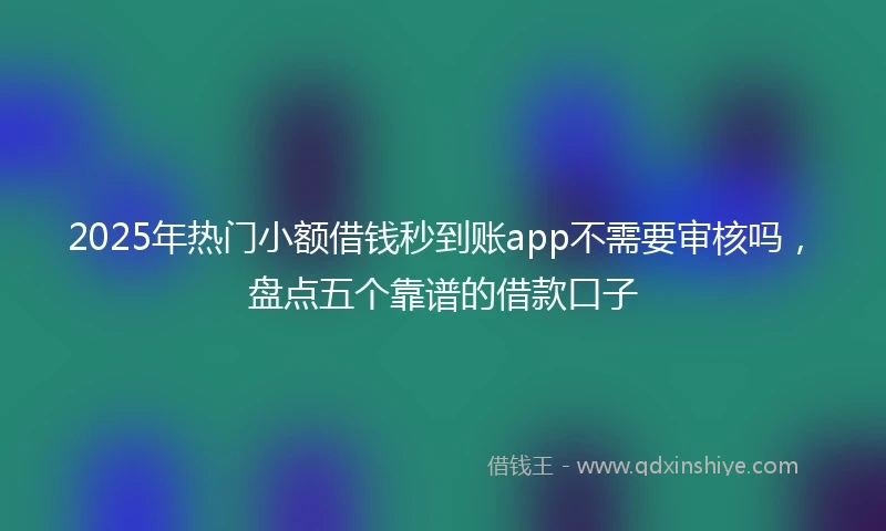 2025年热门小额借钱秒到账app不需要审核吗，盘点五个靠谱的借款口子