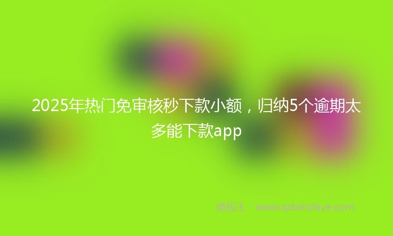 2025年热门免审核秒下款小额，归纳5个逾期太多能下款app